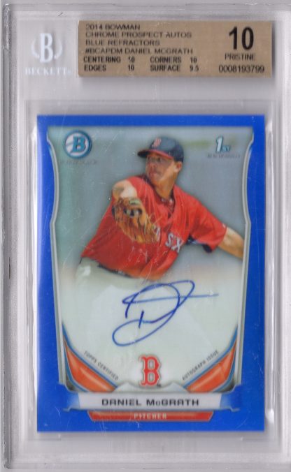 2014 Bowman Chrome Prospects Autographs Blue Refractor #BCAPDM Daniel McGrath