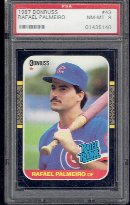 1987 Donruss #43 Rafael Palmeiro (PSA 8)