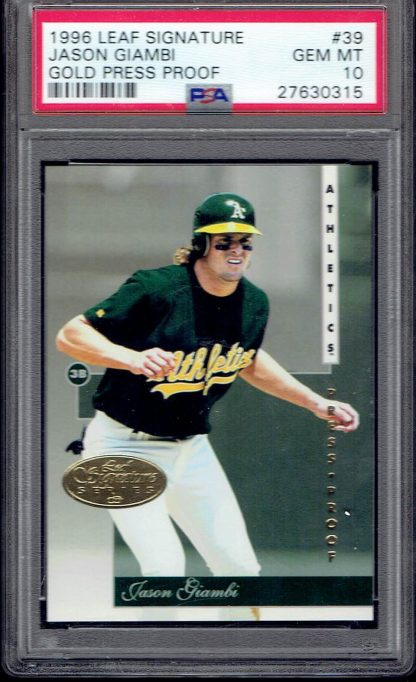 1996 Leaf Signature Gold Press Proof #39 Jason Giambi (PSA 10)