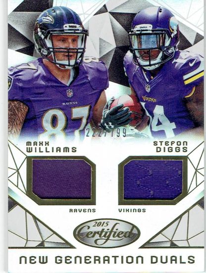 2015 Panini Certified - New Generation Dual Jerseys #NG-MIN Stefon Diggs and Maxx Williams