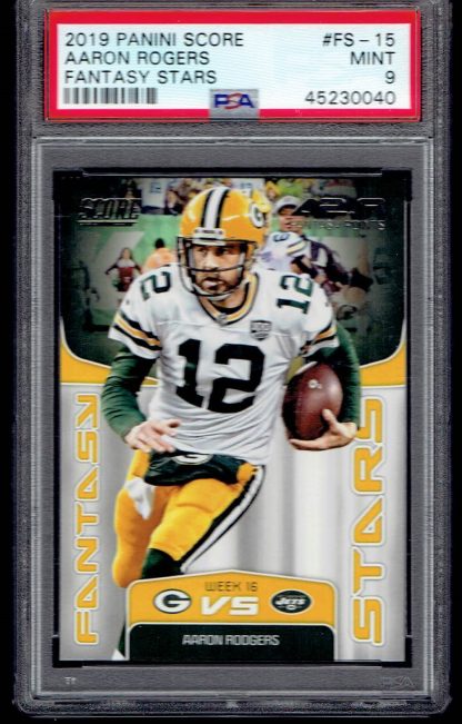 2019 Score Fantasy Stars #15 Aaron Rodgers (PSA 9)
